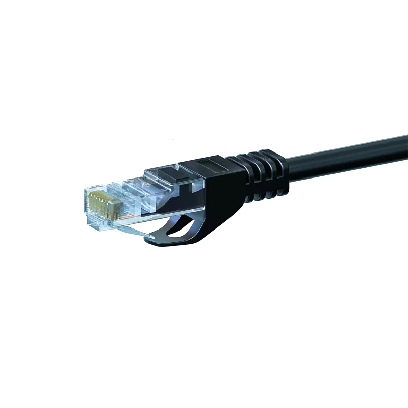 Cable de parcheo de red DSIT CAT 5e U/UTP, 0,25 m, negro, CCA, RJ45, Gigabit Ethernet