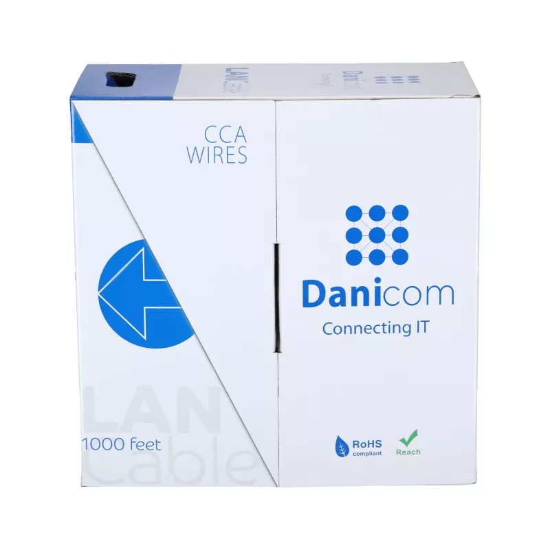 DSIT CAT6 S/FTP cable de instalación de red con conductor macizo, 305m, gris