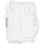Fujifilm Instax Mini 12 funda con purpurina - funda transparente con purpurina para cámara con correa ajustable, cierre magnético, protección a medida de piel sintética y PVC para Instax Mini 12