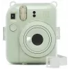 Fujifilm Instax Mini 12 funda con purpurina - funda transparente con purpurina para cámara con correa ajustable, cierre magnético, protección a medida de piel sintética y PVC para Instax Mini 12