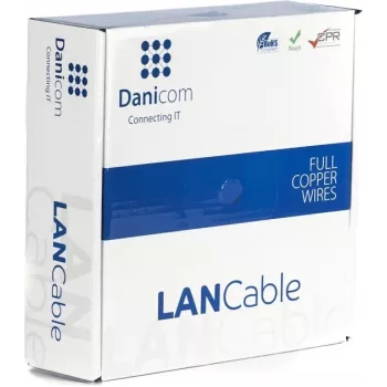 DSIT Danicom CAT7 S/FTP cable de instalación 50m conductor macizo LSZH Dca – 10 Gbit/s doble apantallado