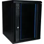 Rack de servidor de pared DSIT 9U 10 inch con puerta de cristal, 370x450x486 mm, negro