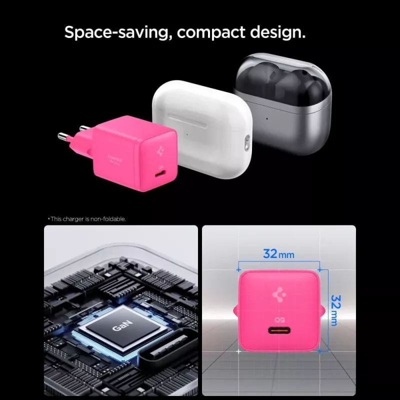 Cargador de red SPIGEN EE301EU-GAN Essential 1 puerto 30W rosa