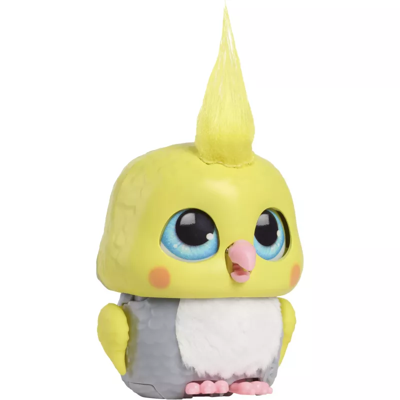 JUST PLAY furReal Handfuls Kakadu juguete interactivo de loro, blanco rosa amarillo, 10+ sonidos, a partir de 4 años