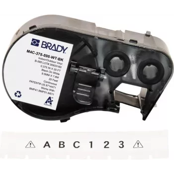 BRADY cartucho de etiquetas para BMP41/BMP51/BMP53/M511, tubo termorretráctil PermaSleeve de poliolefina, 38,1 mm x 2,44 m, blanco con impresión negra, relación de contracción 3:1, B-427