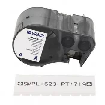 BRADY etiqueta autolaminada de vinilo para marcado de cables para BMP51/BMP53/M511, blanco/transparente, 38,1 mm x 25,4 mm, 160 etiquetas/rollo