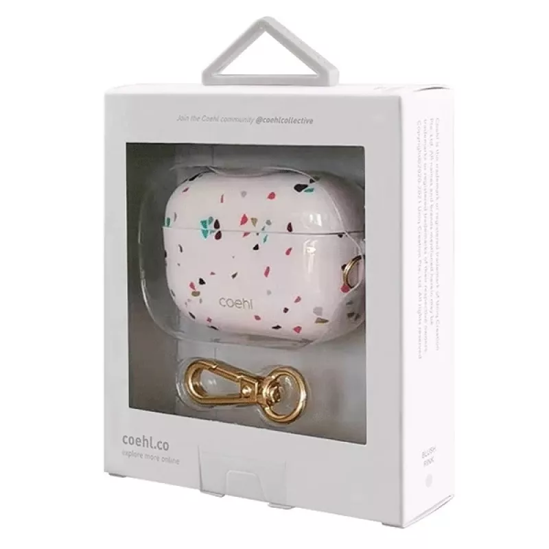 UNIQ Coehl Terrazzo funda para Apple AirPods Pro – Blush Pink