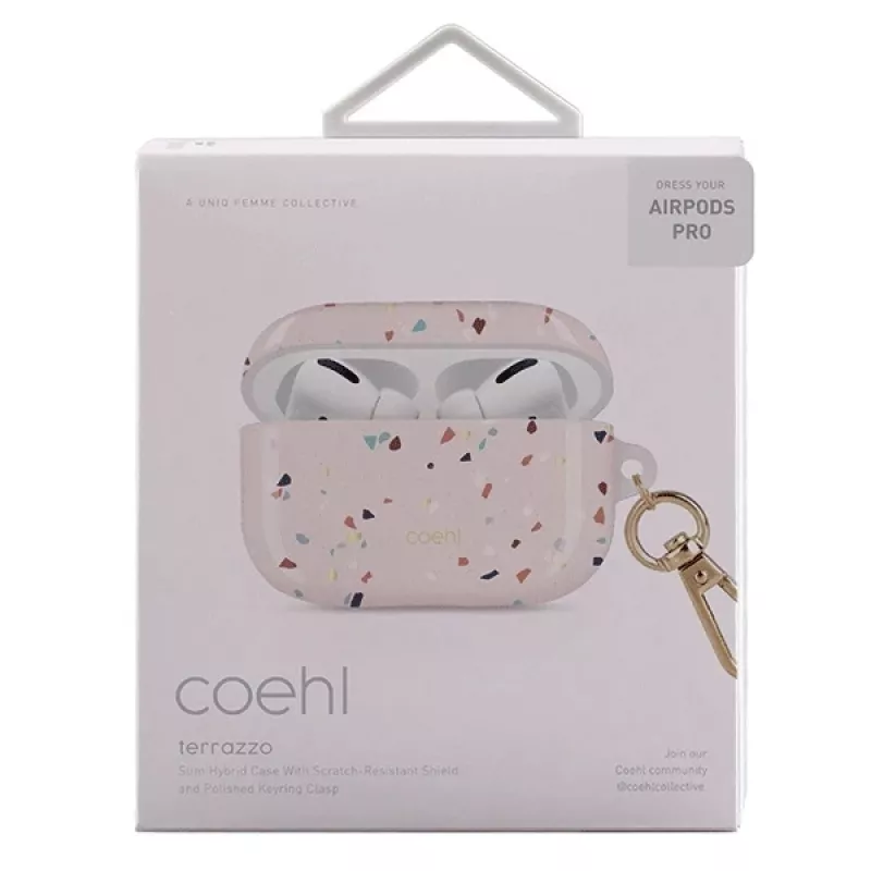 UNIQ Coehl Terrazzo funda para Apple AirPods Pro – Blush Pink