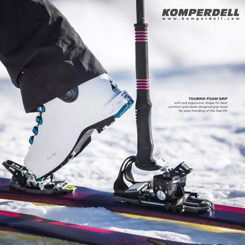 Komperdell Carbon C2 Bastones de esquí de travesía ultraligeros - Negro/Naranja