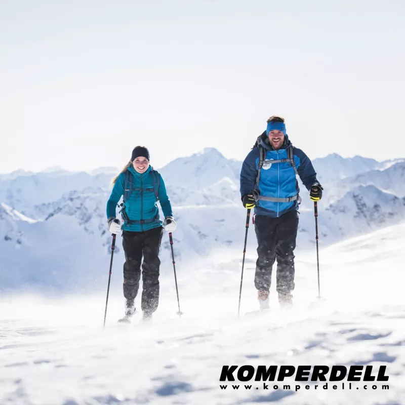 Komperdell Carbon C2 Bastones de esquí de travesía ultraligeros - Negro/Naranja