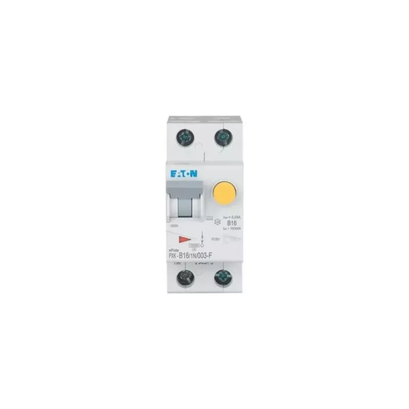 Eaton PXK-B16/1N/003-F Interruptor combinado RCBO, B16 1P+N 30mA Tipo A, 230V, 6kA, 2TE