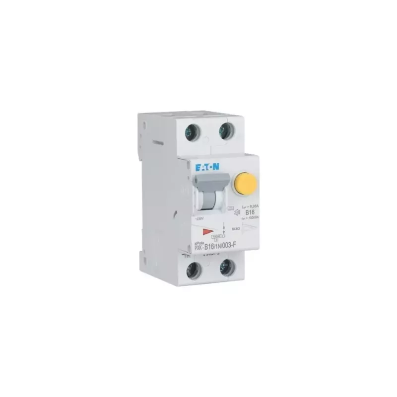 Eaton PXK-B16/1N/003-F Interruptor combinado RCBO, B16 1P+N 30mA Tipo A, 230V, 6kA, 2TE