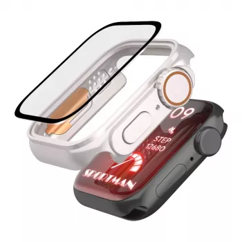 TECH-PROTECT DEFENSE360 Apple Watch 4/5/6/SE (44mm) Titanio/Naranja Carcasa robusta con correa integrada