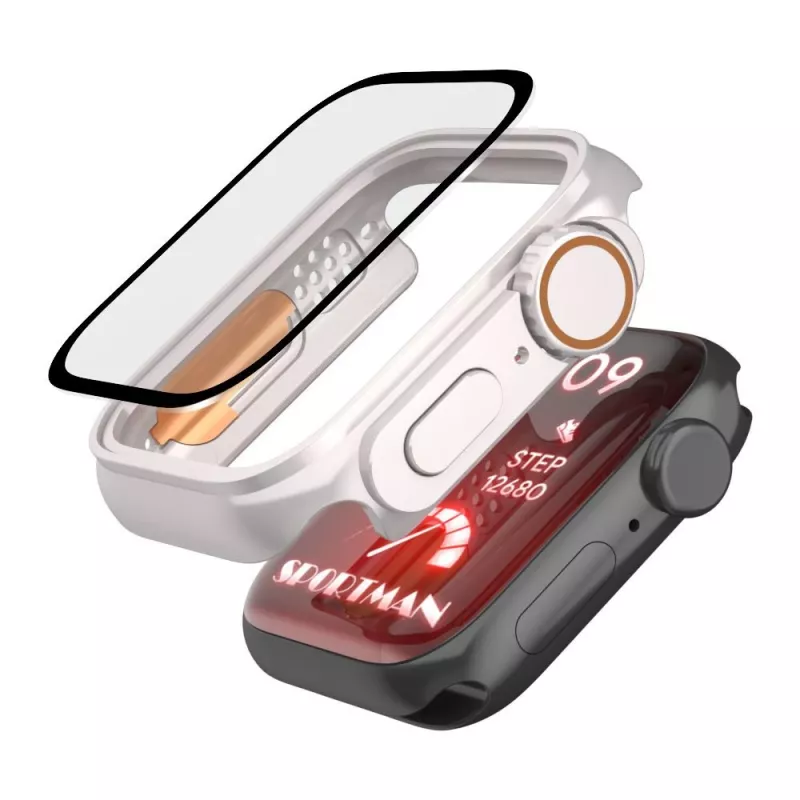 TECH-PROTECT DEFENSE360 Apple Watch 4/5/6/SE (44mm) Titanio/Naranja Carcasa robusta con correa integrada