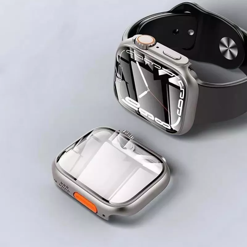TECH-PROTECT DEFENSE360 Apple Watch 4/5/6/SE (44mm) Titanio/Naranja Carcasa robusta con correa integrada