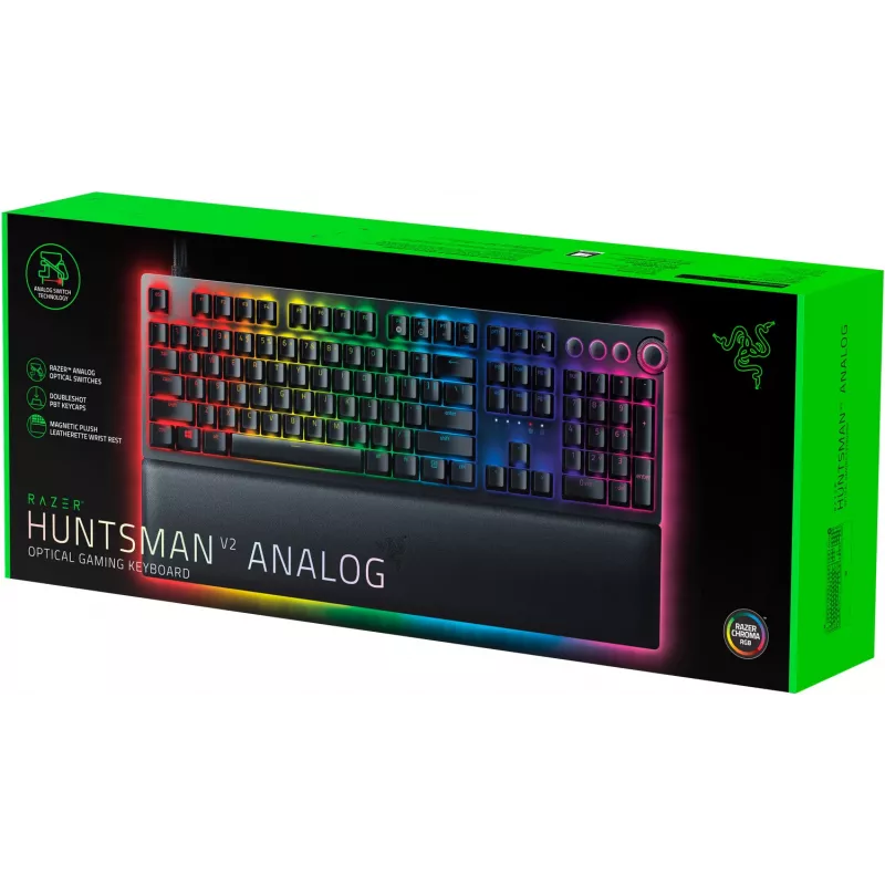 Razer Huntsman V2 teclado gaming con cable, switches Analog Optical, distribución nórdica, RGB, negro (RZ03-03610600-R3N1)