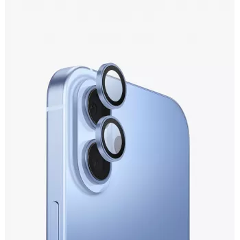 Protector de lente de cámara de aluminio UNIQ Optix con aplicador para Apple iPhone 17, Azul