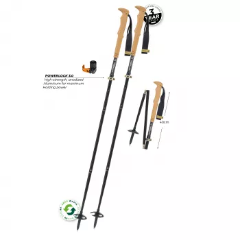 Bastones de trekking Komperdell FX Lite Carbon Vario Summit Compact - Titanio