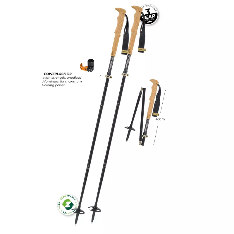 Bastones de trekking Komperdell FX Lite Carbon Vario Summit Compact - Titanio