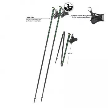 Bastones de trail running Komperdell FXP Composite - Verde, 120 cm