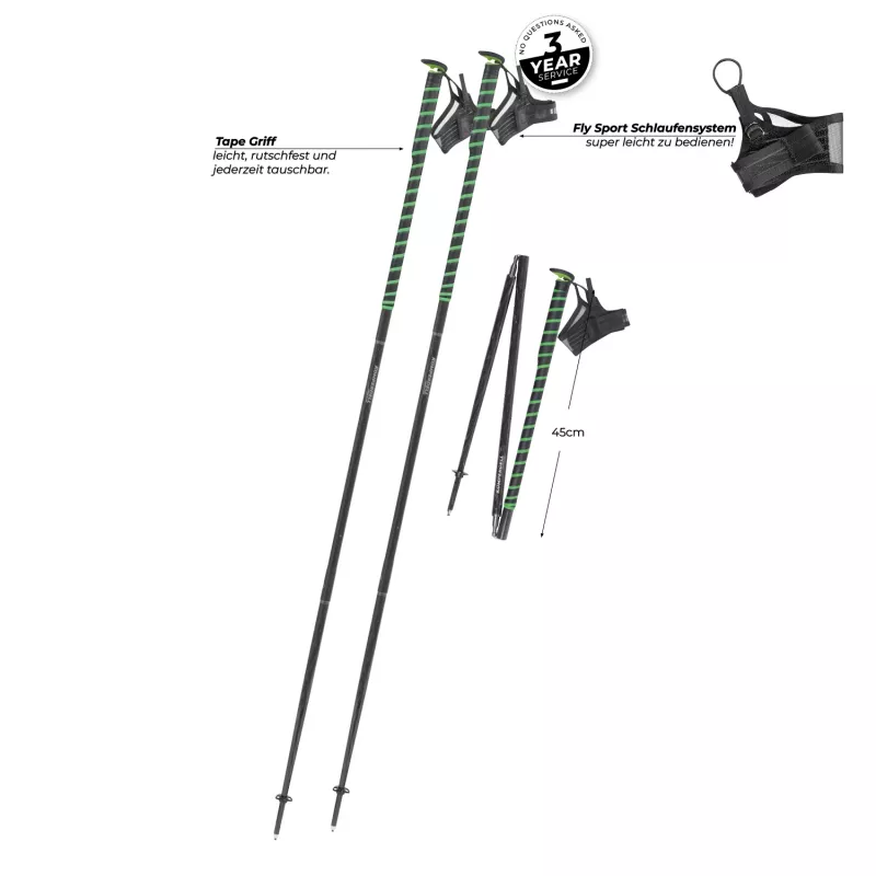 Bastones de trail running Komperdell FXP Composite - Verde, 120 cm