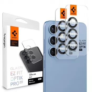 Spigen Optik Pro Glas.tR EZ Fit protección de cámara pack de 2 para Samsung Galaxy S25 - negro