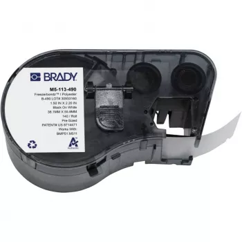 BRADY M5-113-490 FreezerBondz II etiquetas de poliéster para BMP51/BMP53/M511, blanco, 38,1 mm x 25,4 mm, 250 etiquetas