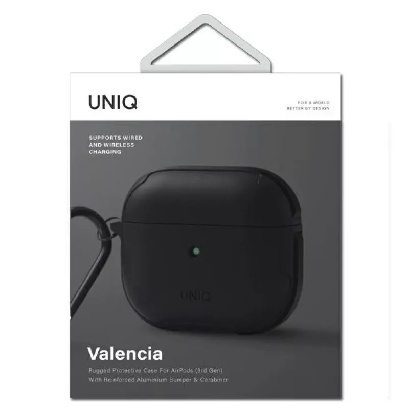 UNIQ Valencia funda antimicrobiana para Apple AirPods 3.ª generación - negro medianoche