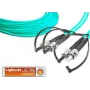 Cable de conexión de fibra óptica multimodo dúplex Lightwin LDP-50 ST-ST 3.0 OM3, ST a ST, OM3, 3 m, Aguamarina