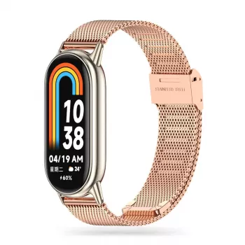 Tech-Protect MilaneseBand correa de acero inoxidable para Xiaomi Smart Band 8, oro rosa