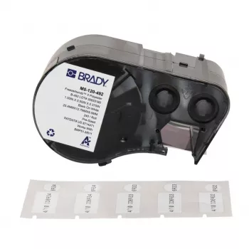 BRADY M5-120-492 cartucho de etiquetas de poliéster FreezerBondz para impresora de etiquetas BMP51/BMP53/M511, blanco, 12,70 mm x 21,34 m