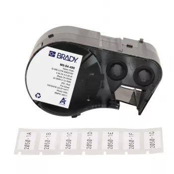 BRADY BMP51/BMP53/M511 set de etiquetas de vinilo autolaminado, 25,4 mm x 6,4 m, blanco/transparente, B-499