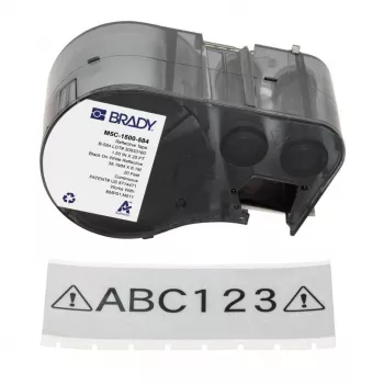 BRADY BMP51/BMP53/M511 cartucho de etiquetas de tubo termorretráctil, negro sobre blanco, 25,4 mm x 25,4 mm, 250 etiquetas