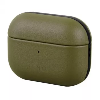 UNIQ Terra funda de piel auténtica para Apple AirPods Pro – verde oliva