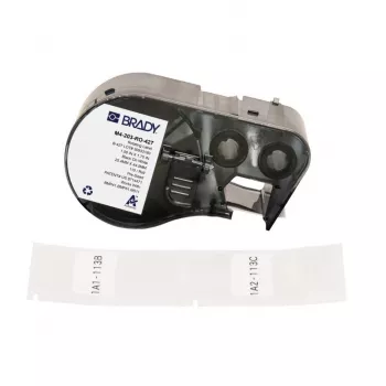 BRADY cartucho de etiquetas autolaminantes giratorio para DYMO XTL – 24mm x 4m, negro sobre blanco/transparente, poliéster industrial