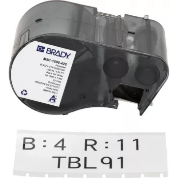 BRADY M5C-1500-422 cartucho de etiquetas continuas para BMP51/BMP53/M511 - vinilo autolaminante, 25,4 mm x 6,4 m, blanco/translúcido