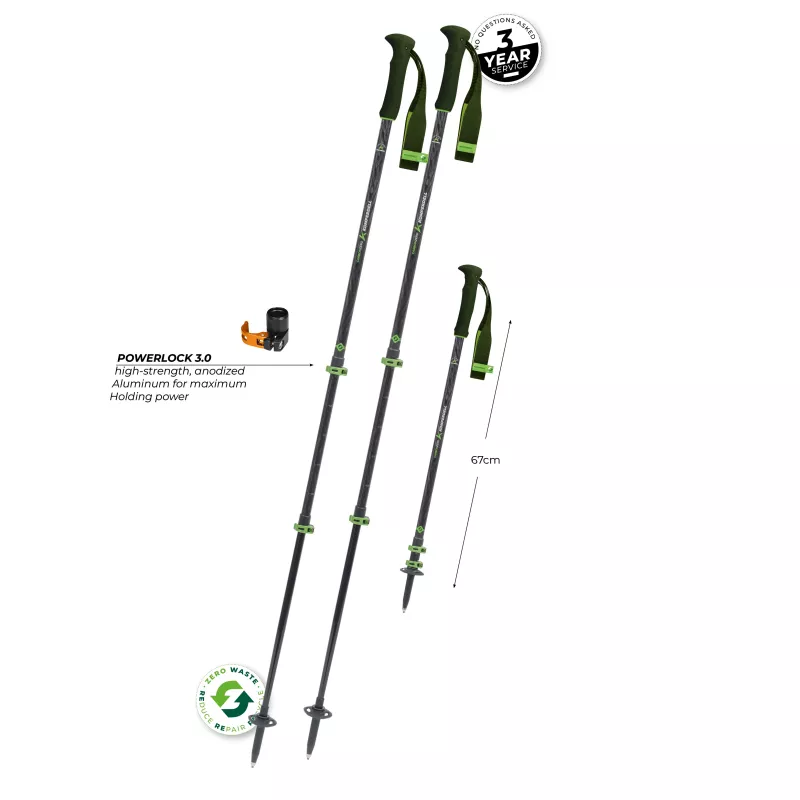 Bastones de carbono Komperdell Carbon EVO Zero, Verde