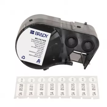 BRADY M5-118-7425 cartucho de etiquetas de tubo termorretráctil PermaSleeve para BMP51/BMP53/M511, blanco, 38,1mm x 2,13m