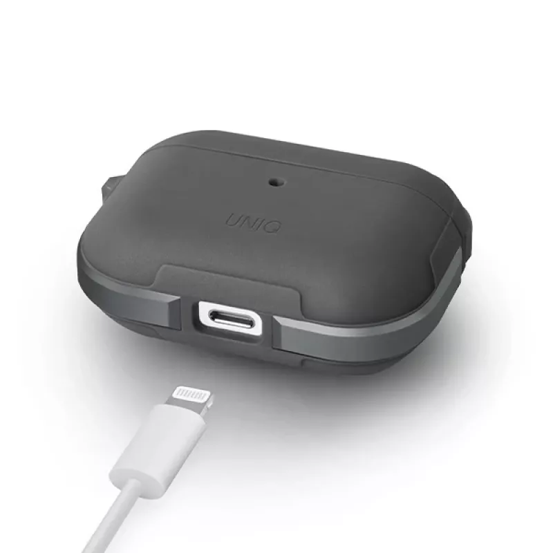 UNIQ Valencia Funda Antibacteriana para AirPods Pro - Gris Gunmetal