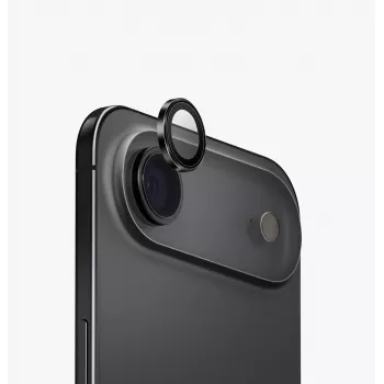 Protector de lente de cámara de aluminio UNIQ Optix con aplicador para Apple iPhone Air, Negro
