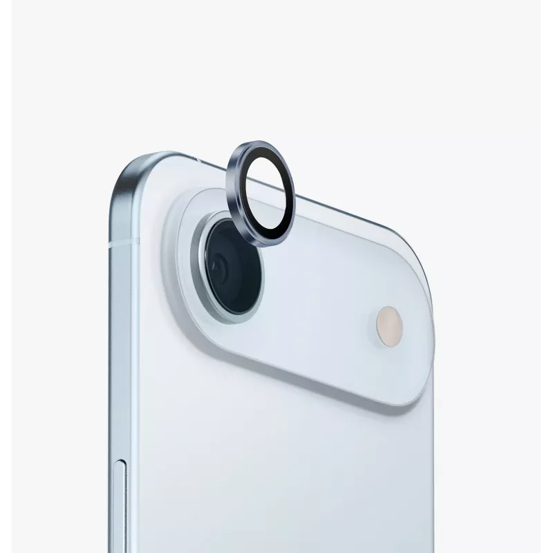 Protector de lente de cámara de aluminio UNIQ Optix con aplicador para Apple iPhone Air, Negro