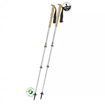 Komperdell Explorer Zero Cork Bastones de Trekking Telescópicos, 3 Tramos Aluminio 7075-T6, Powerlock 3.0, Mango de Corcho, Rosca Vario