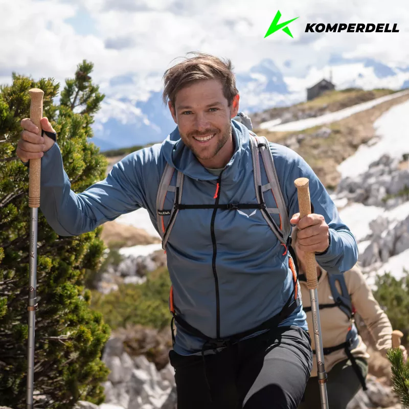 Bastones de trekking de corcho Komperdell Explorer Zero, Marrón