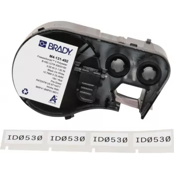 Etiquetas de poliéster Brady FreezerBondz II, negro sobre blanco, 12,70 x 25,40 mm, permanente, 180 etiquetas (M4-131-492)