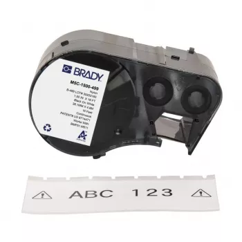 Rollo de etiquetas de vinilo autolaminado BRADY M5C-1500-499 para BMP51/BMP53/M511, 12,7 mm x 6,4 m, blanco