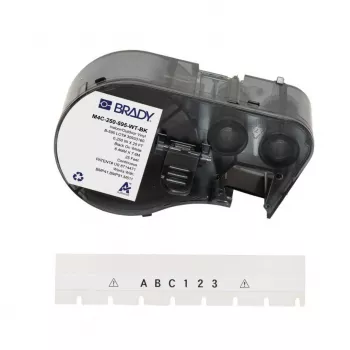 Rollo de etiquetas de poliéster de transferencia térmica blanco BRADY M4C-250-595-WT-BK para BMP41/BMP51/BMP53/M511, 38,1 mm x 25,4 mm, 250 etiquetas