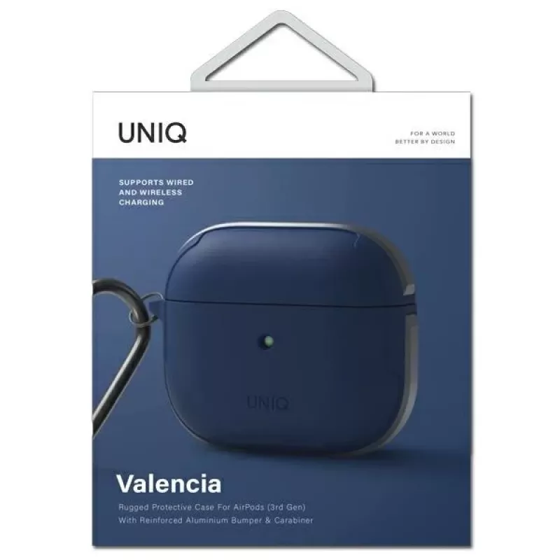 Funda antibacteriana UNIQ Valencia para AirPods 3.ª generación azul