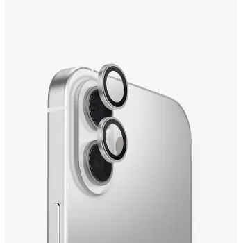 Protector de lente de cámara de aluminio UNIQ Optix para iPhone 17 con aplicador - Plata