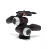 Manfrotto MHXPRO-3WX rótula de 3 vías con manivelas retráctiles, aluminio, capacidad de carga 8 kg, placa de liberación rápida 200PL-14, negro