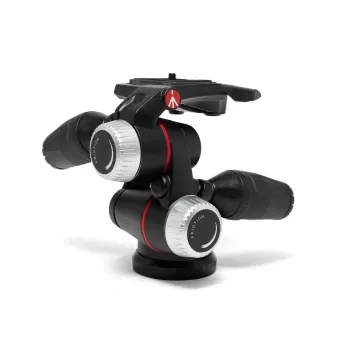 Manfrotto MHXPRO-3WX rótula de 3 vías con manivelas retráctiles, aluminio, capacidad de carga 8 kg, placa de liberación rápida 200PL-14, negro